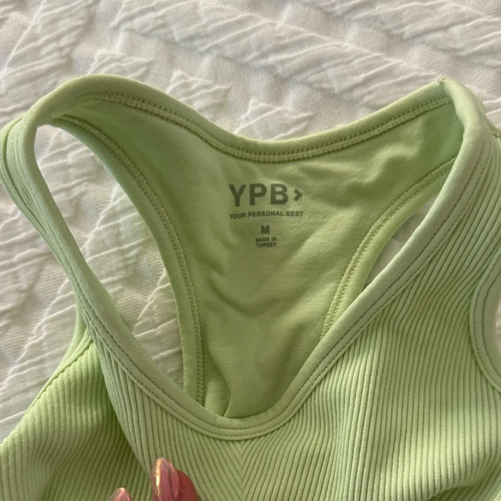 YPB Light Green Ribbed Racerback Tank Top - Picture 3 of 3